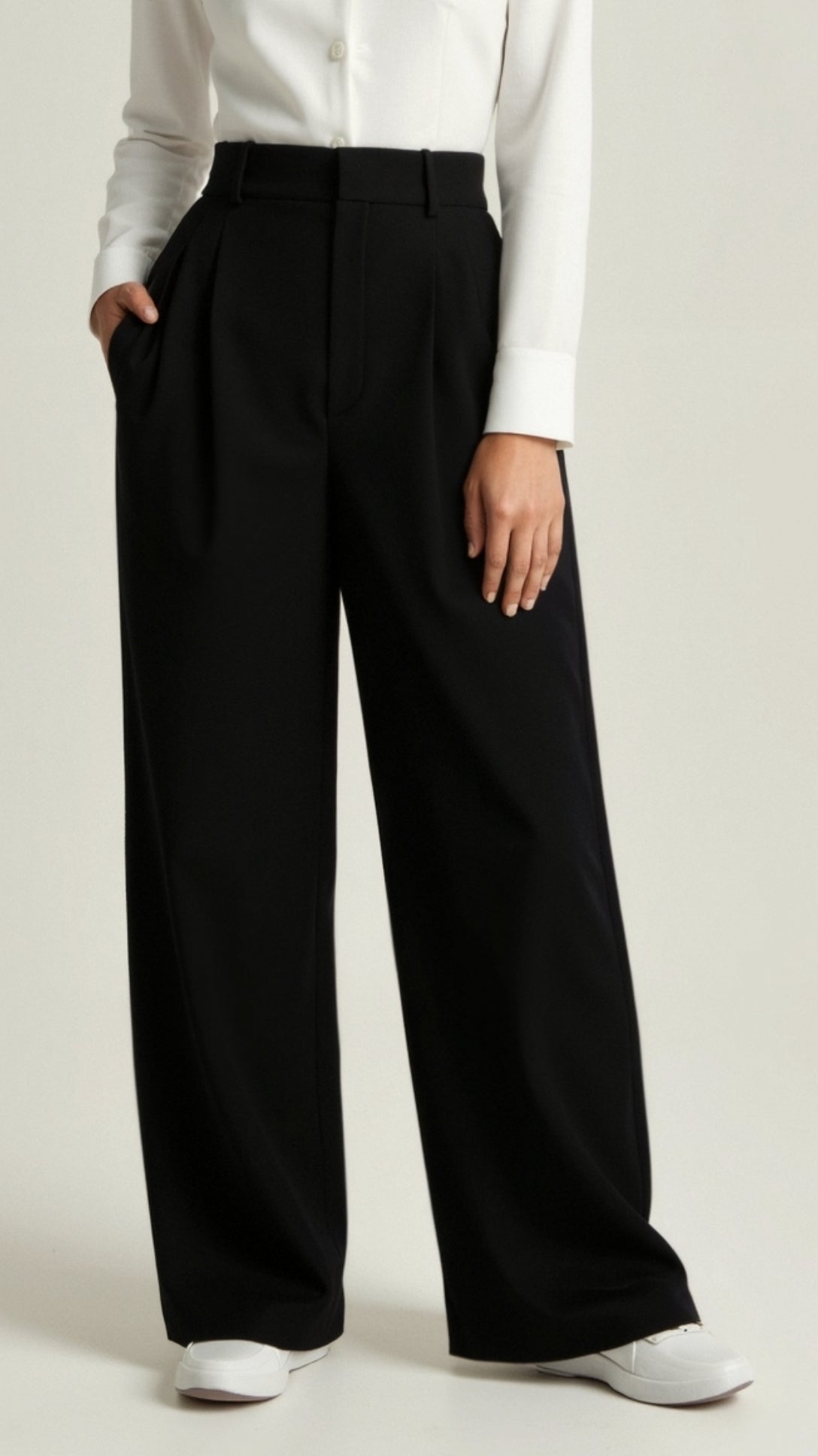Image of Women's High-Waisted Pleated Wide Leg Pants