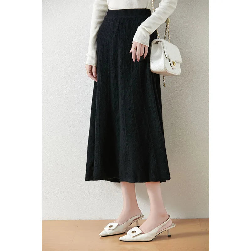 Image of Women's Knit A-Line Midi Skirt