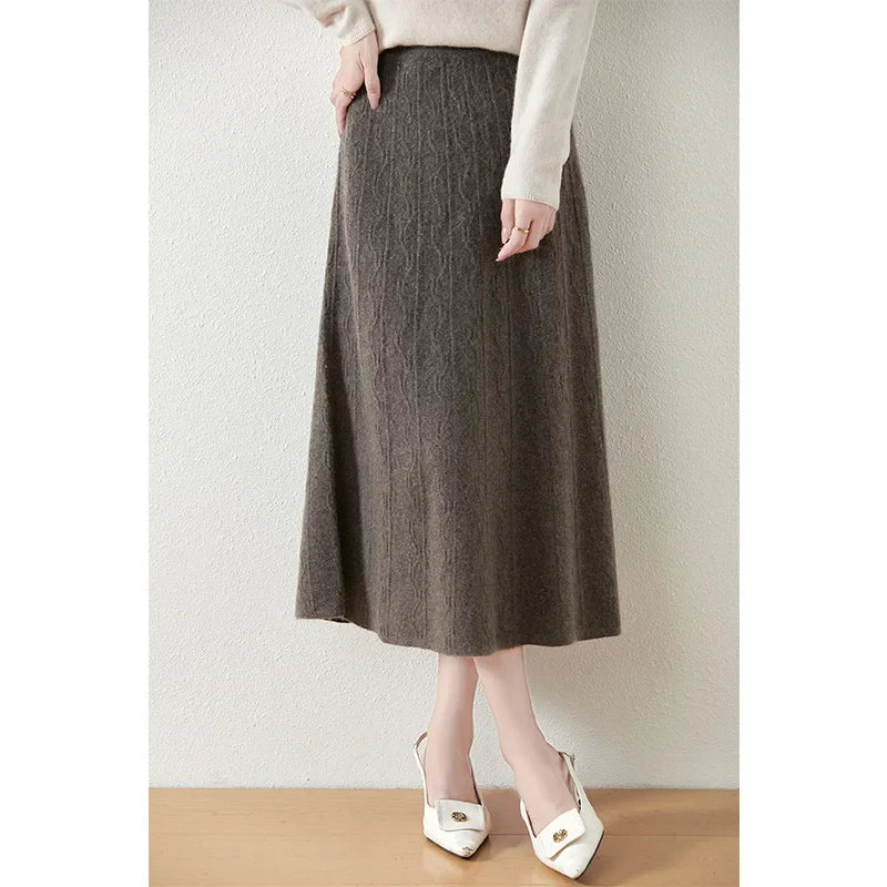 Image of Women's Knit A-Line Midi Skirt