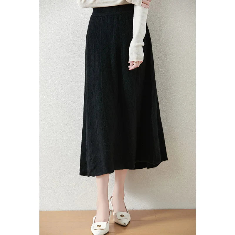 Image of Women's Knit A-Line Midi Skirt