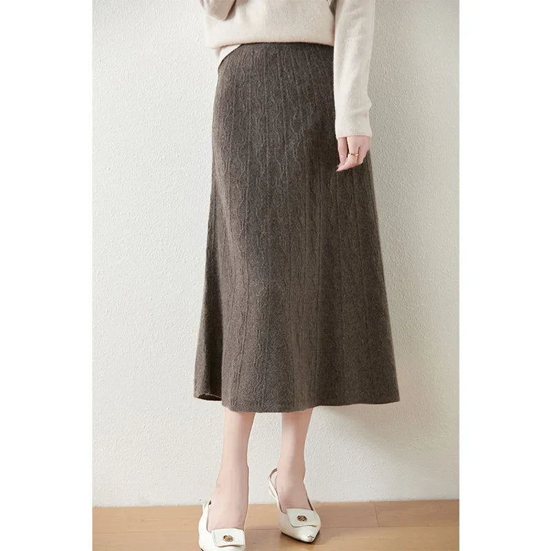 Image of Women's Knit A-Line Midi Skirt