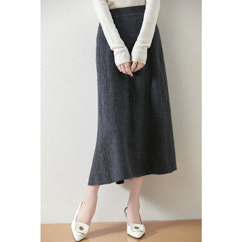 Image of Women's Knit A-Line Midi Skirt