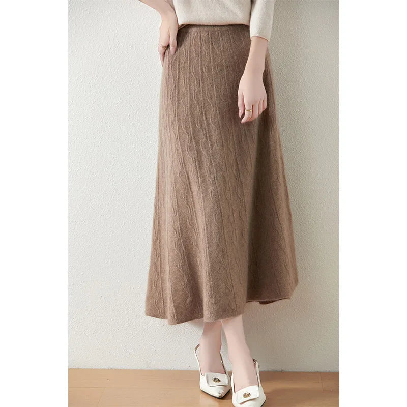 Image of Women's Knit A-Line Midi Skirt