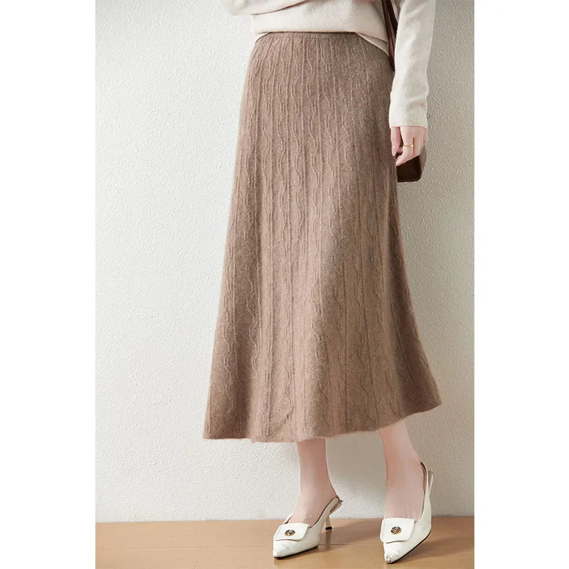 Image of Women's Knit A-Line Midi Skirt