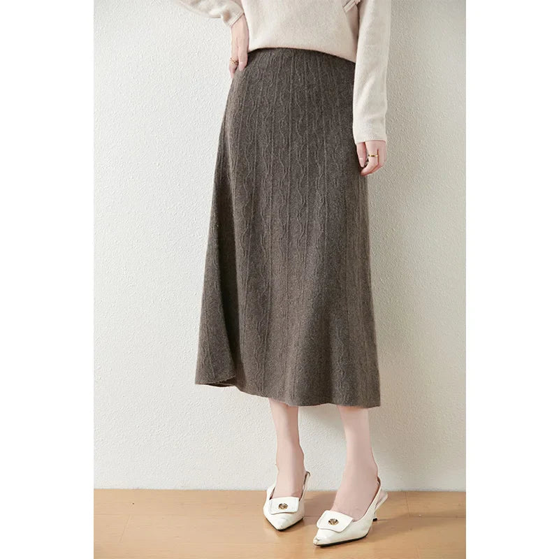 Image of Women's Knit A-Line Midi Skirt