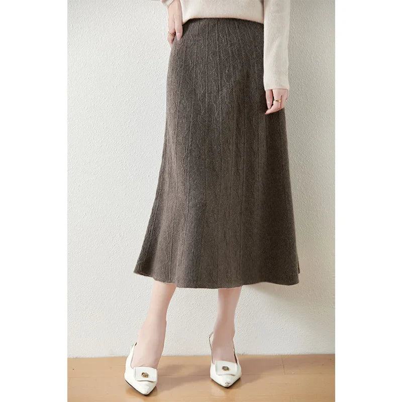 Image of Women's Knit A-Line Midi Skirt