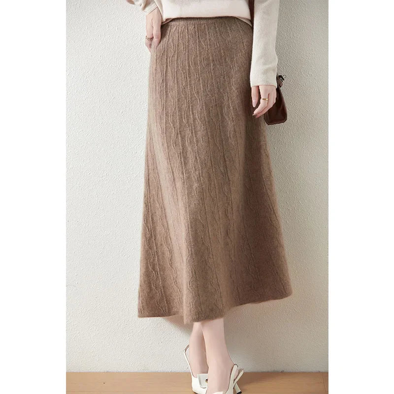 Image of Women's Knit A-Line Midi Skirt
