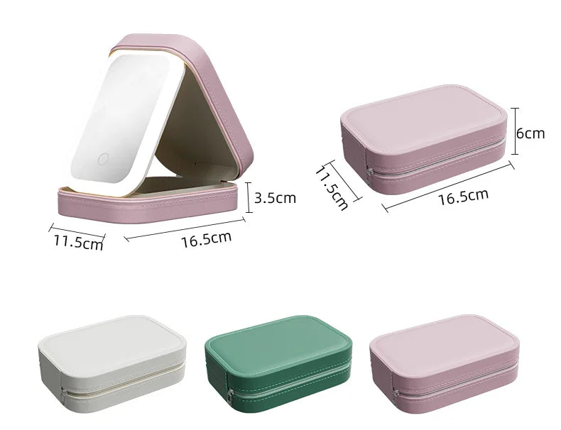 Image of Women's LED Makeup Mirror Cosmetic Organizer