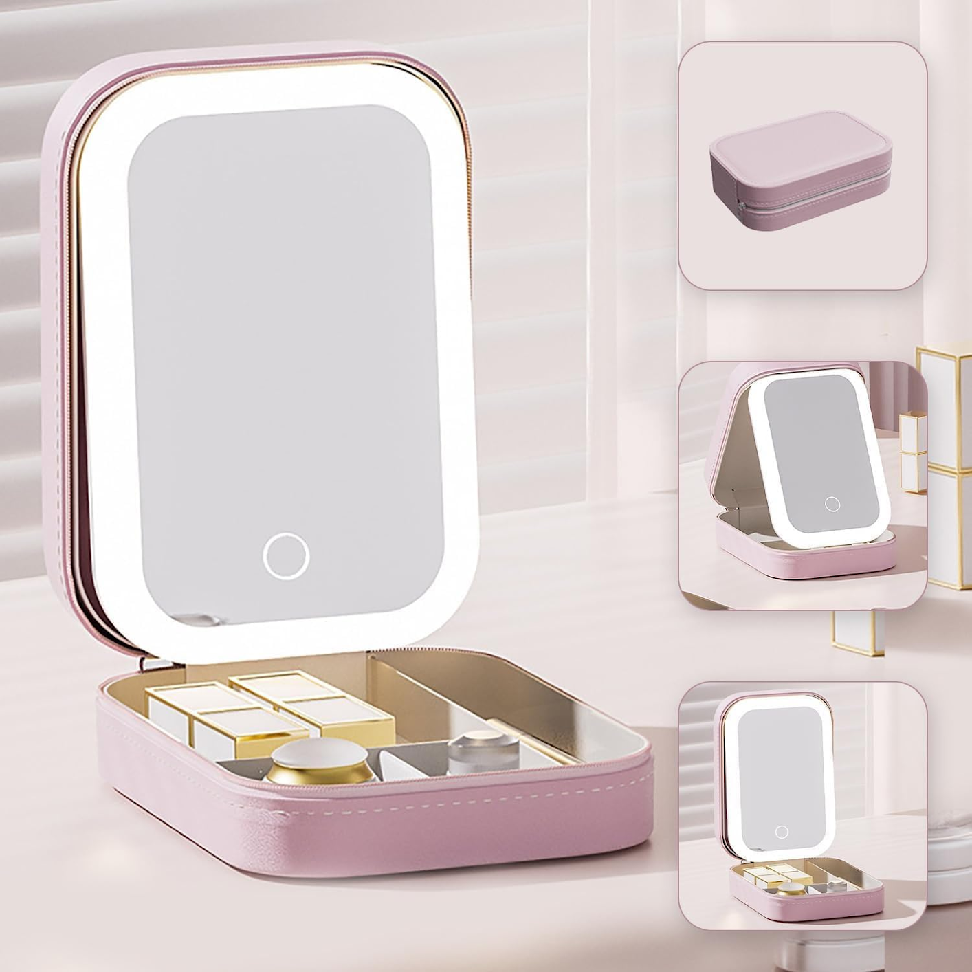 Image of Women's LED Makeup Mirror Cosmetic Organizer