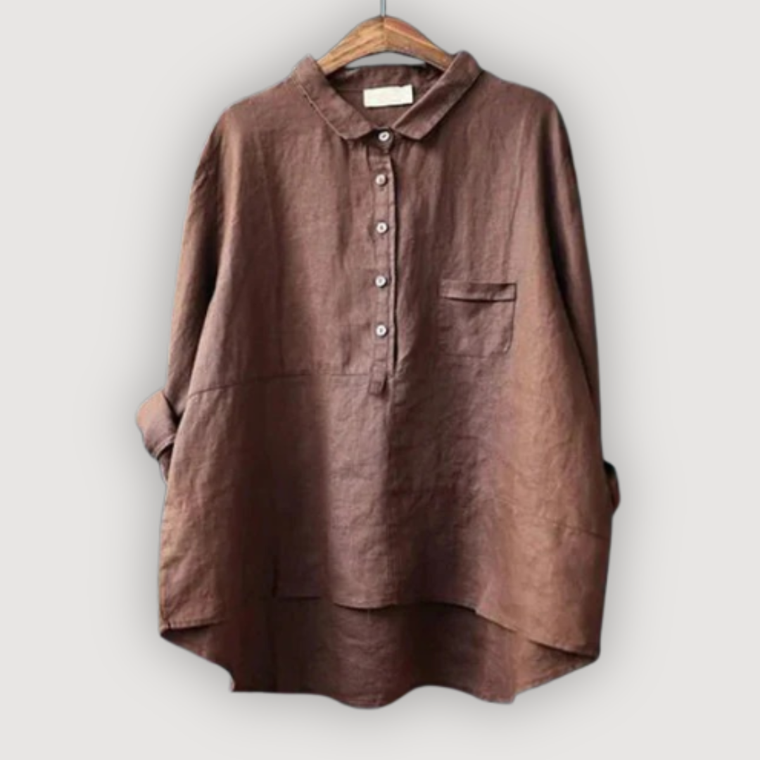 Image of Women's Long Sleeve High Low Blouse
