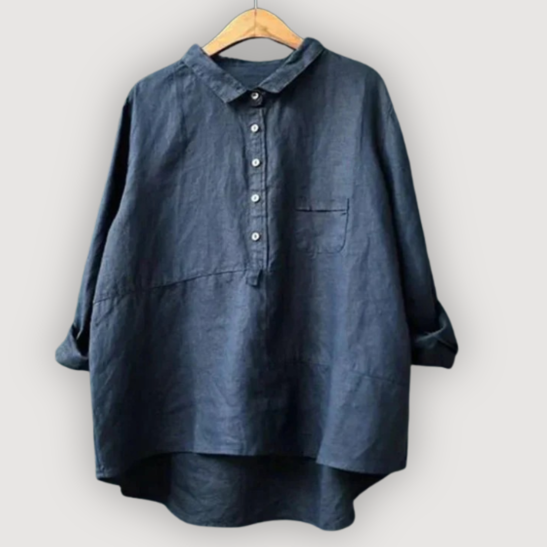 Image of Women's Long Sleeve High Low Blouse