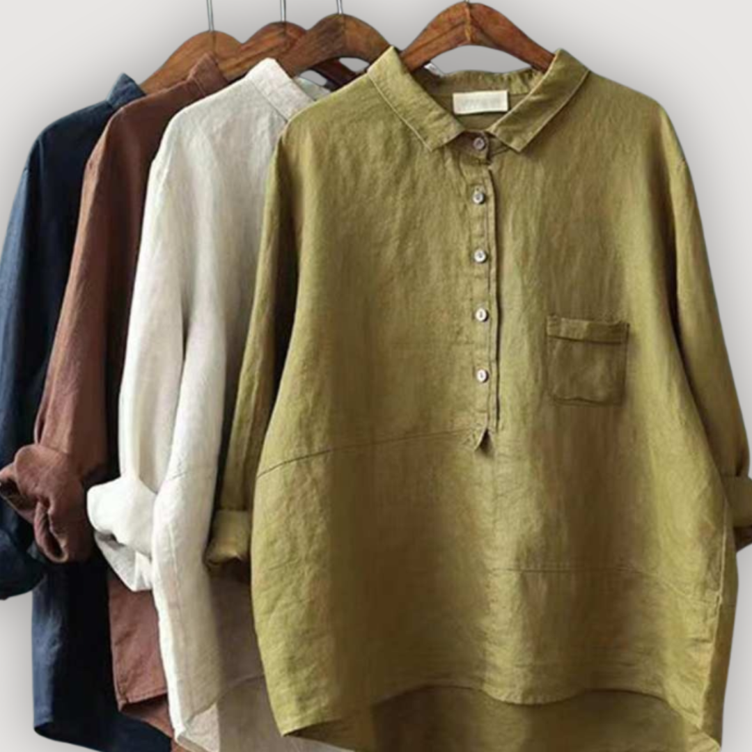 Image of Women's Long Sleeve High Low Blouse
