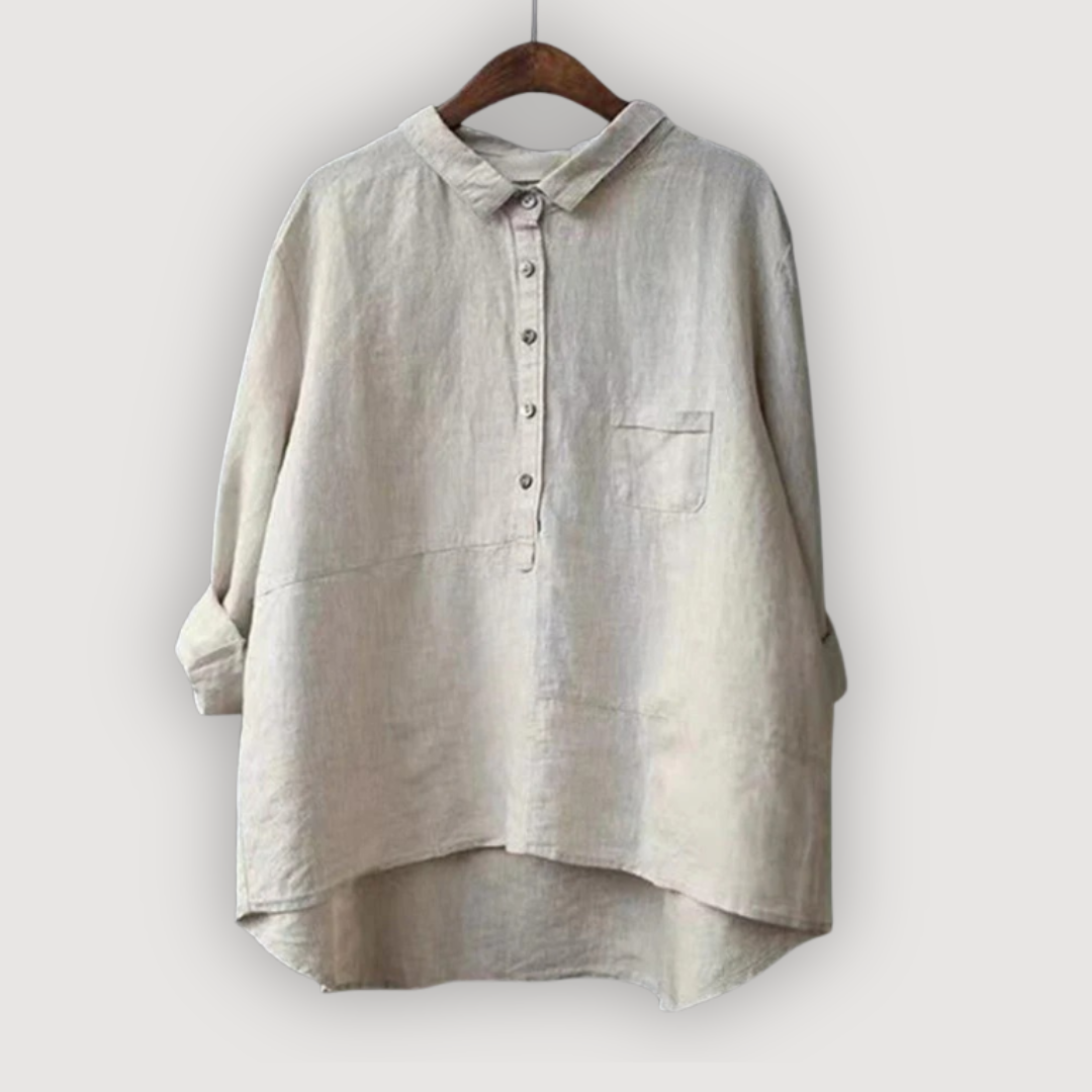 Image of Women's Long Sleeve High Low Blouse