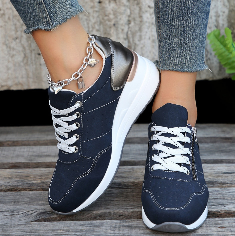 Image of Women's Platform Lace-Up Casual Sneakers