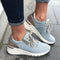Zapatillas deportivas casuales con cordones y plataforma para mujer
