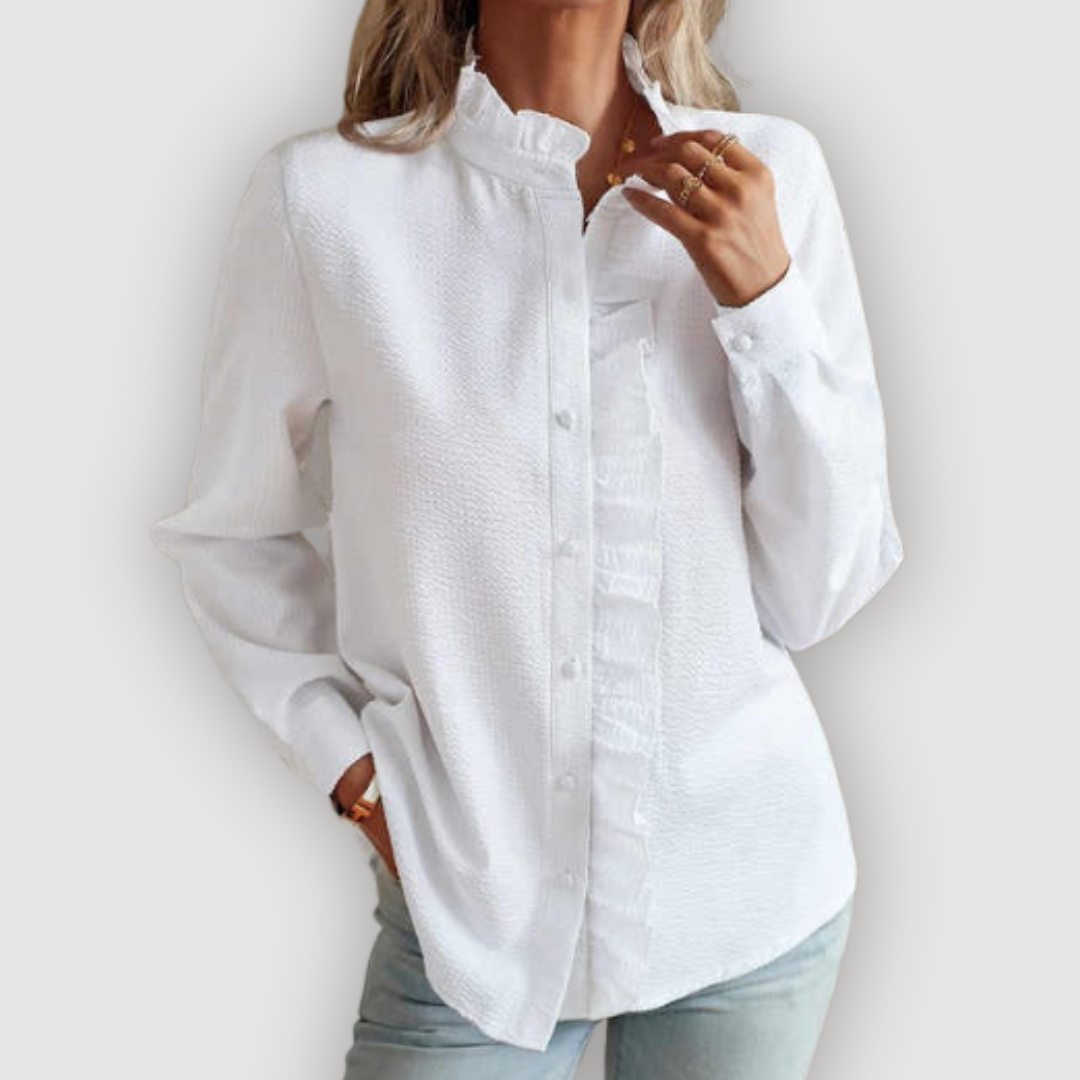 Image of Women's Ruffle Long Sleeve Blouse