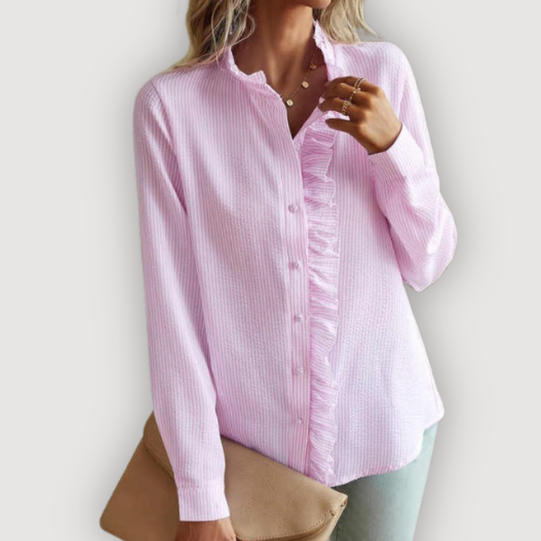 Image of Women's Ruffle Long Sleeve Blouse