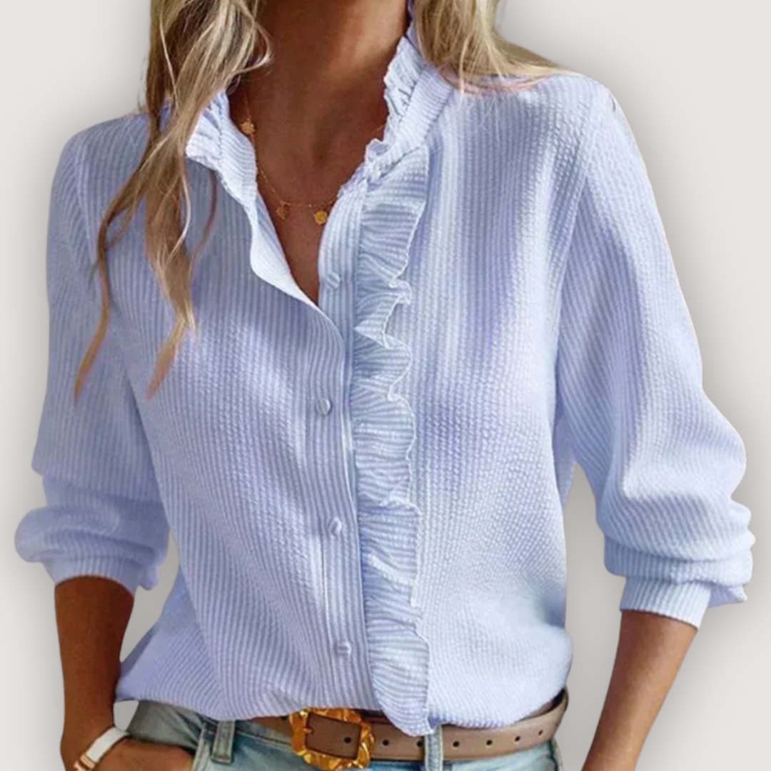 Image of Women's Ruffle Long Sleeve Blouse