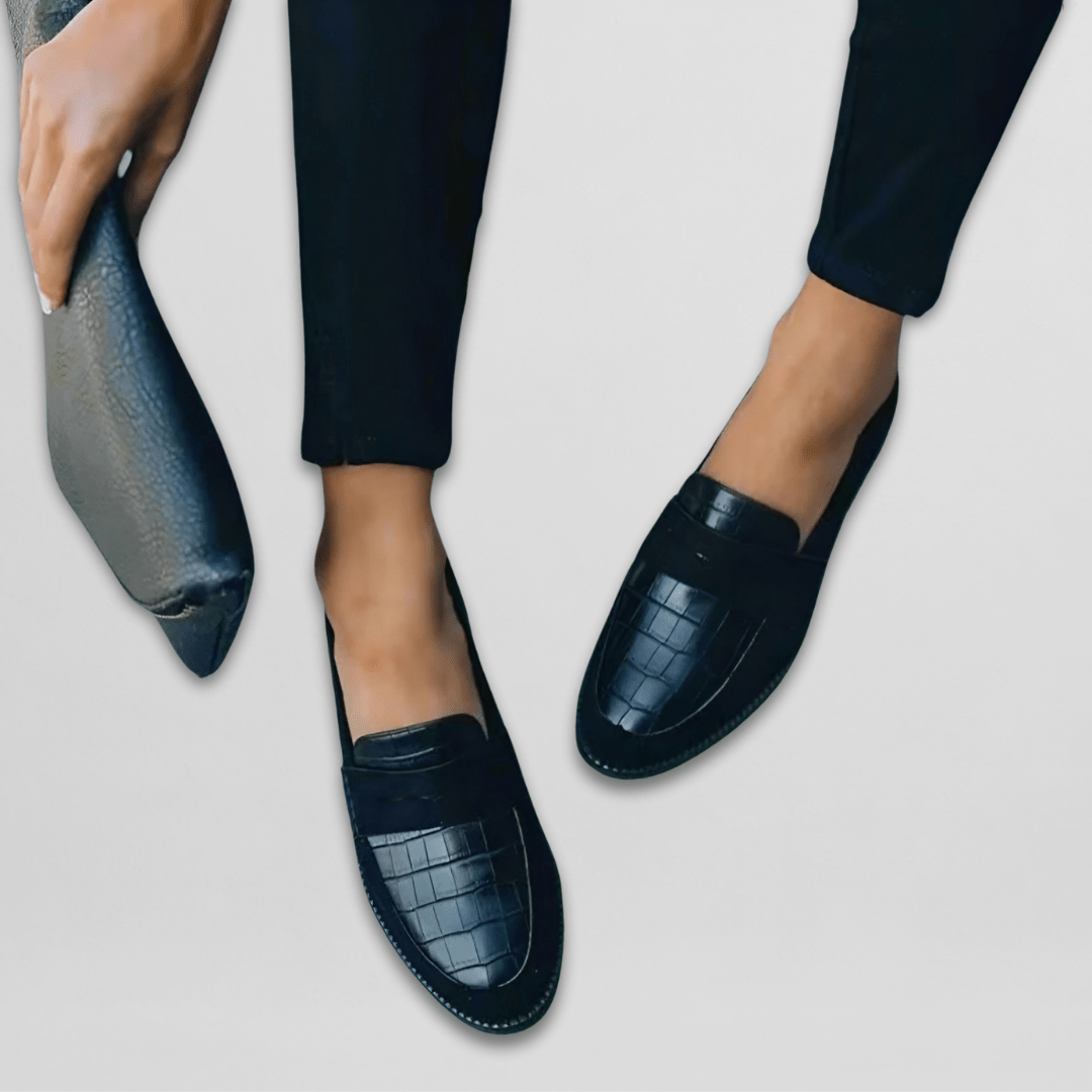 Image of Women's Slip-On Alligator Embossed Loafers