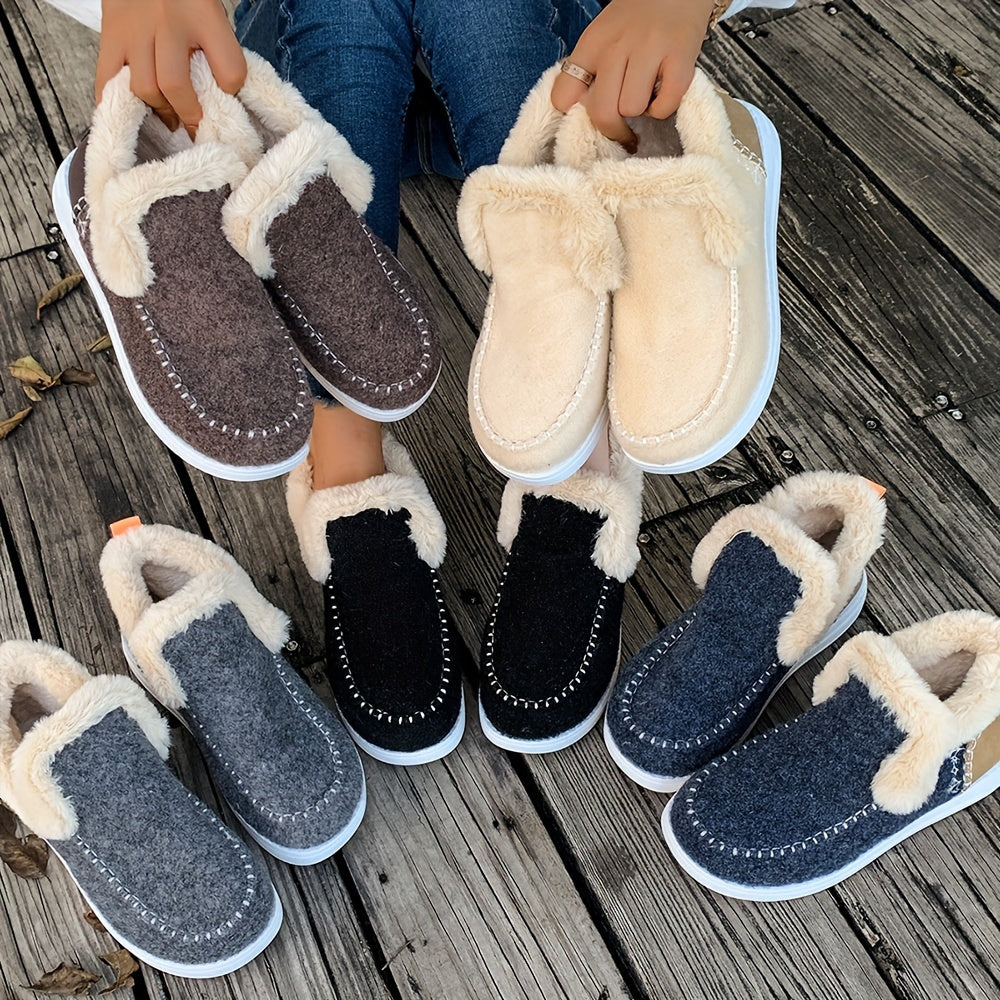 Image of Women's Slip-on Faux Fur Slippers