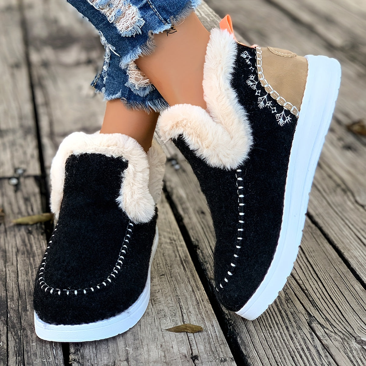 Image of Women's Slip-on Faux Fur Slippers
