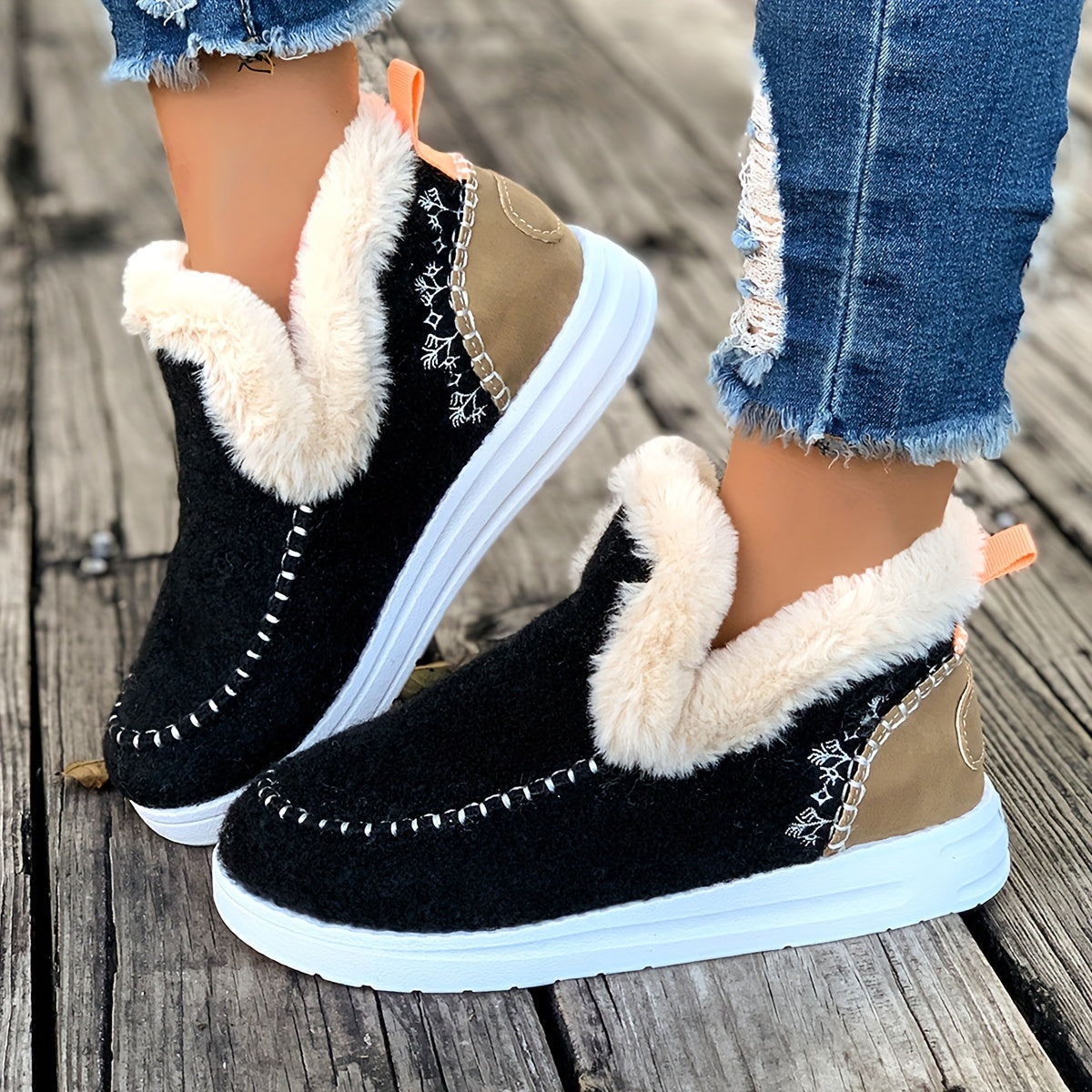 Image of Women's Slip-on Faux Fur Slippers