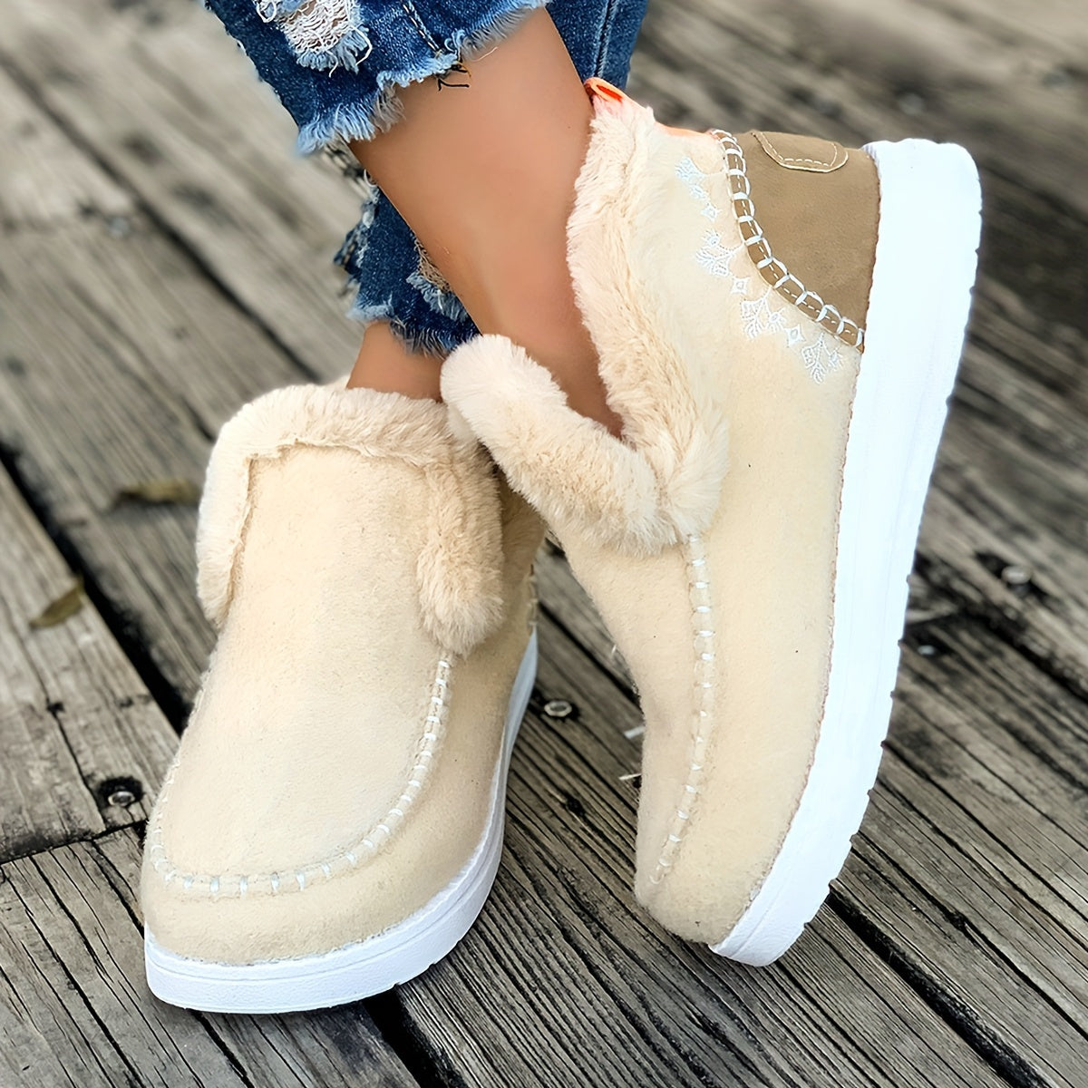 Image of Women's Slip-on Faux Fur Slippers