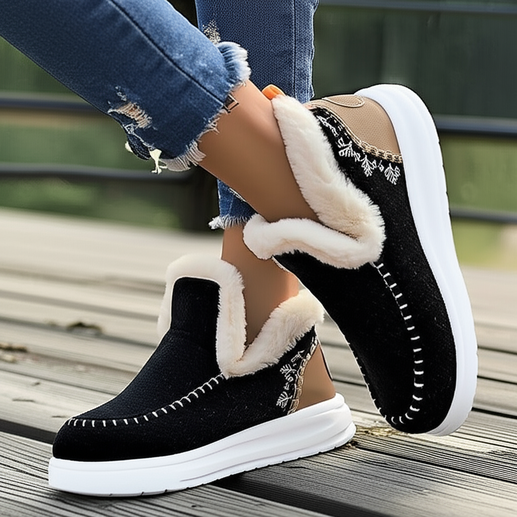 Image of Women's Slip-on Faux Fur Slippers