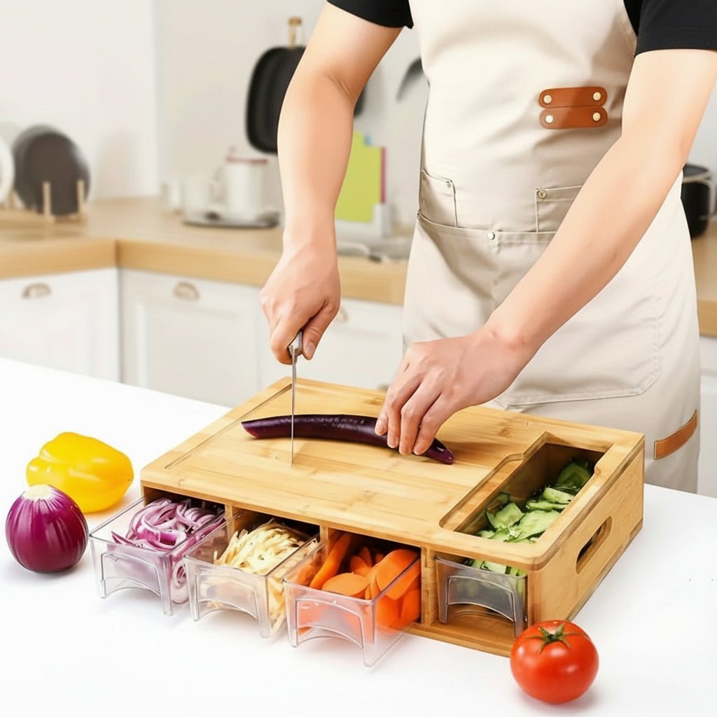 Image of Women's Storage Bamboo Cutting Board