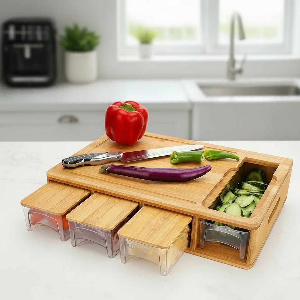 Image of Women's Storage Bamboo Cutting Board