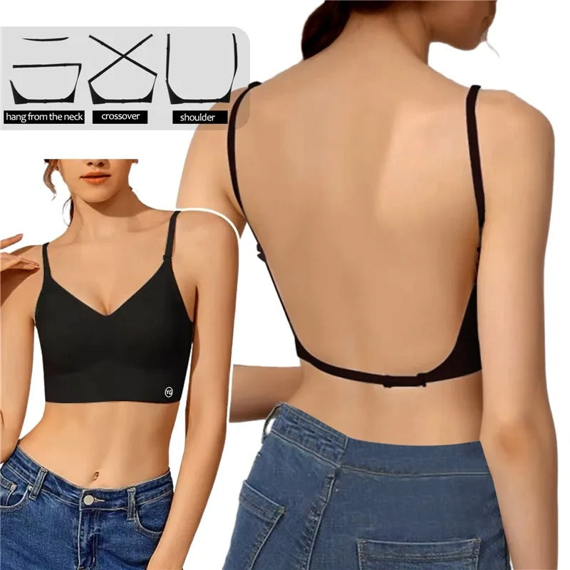 Image of Women's Strappy Backless Wireless Bra