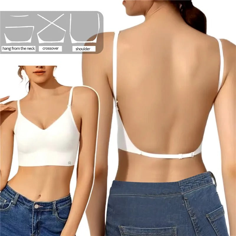 Image of Women's Strappy Backless Wireless Bra