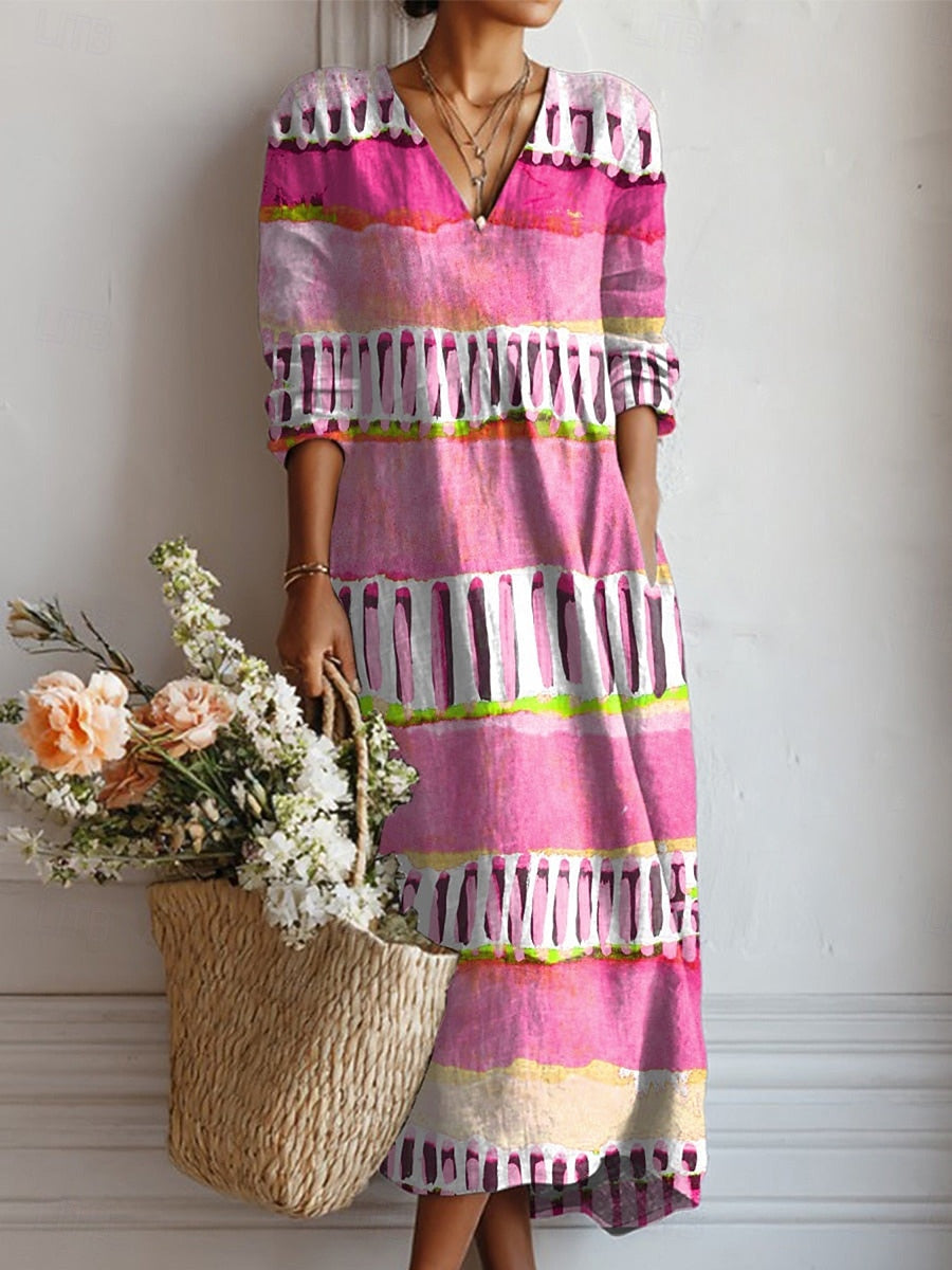Robe décontractée pour femme avec poches | Robe confortable au port décontracté, idéale au quotidien | Robe légère, respirante et infroissable